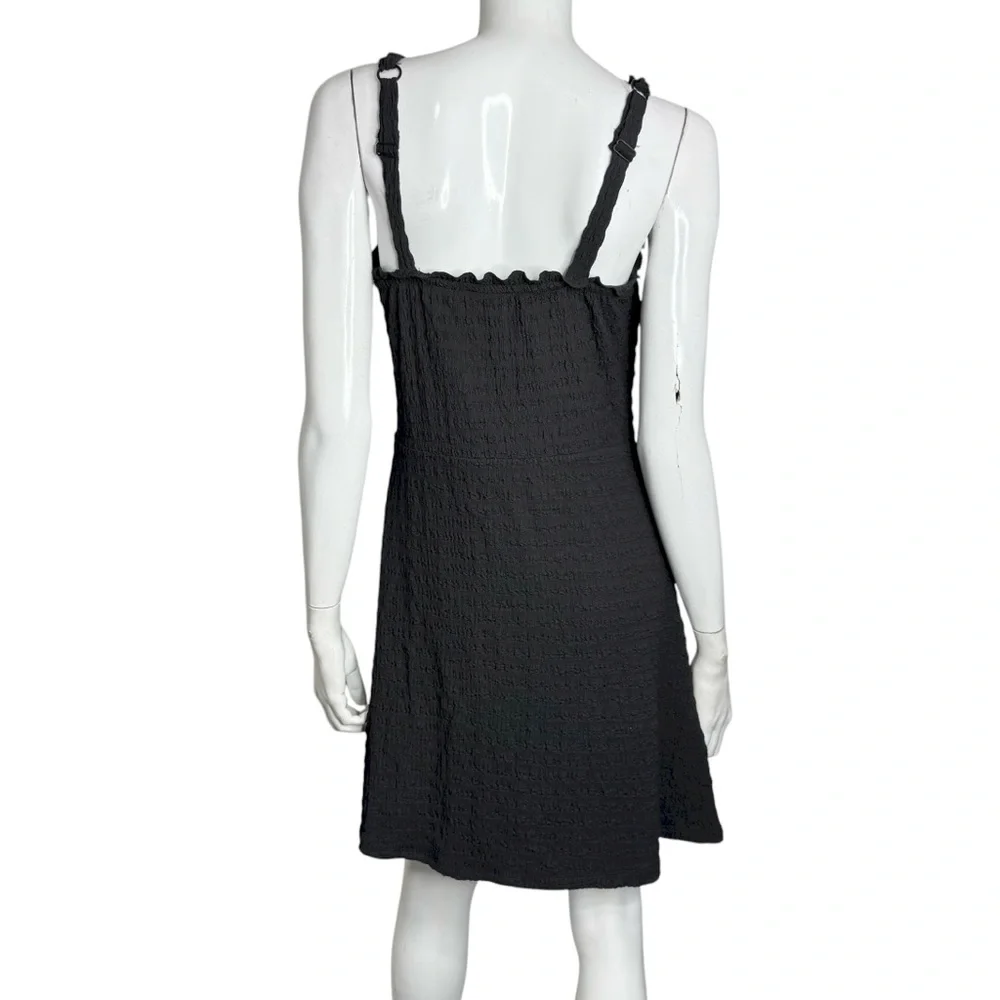 4/$40 No Boundaries Black Button-Front Mini‎ Dress